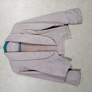 02L01 Sarah Stewart tan leather jacket M